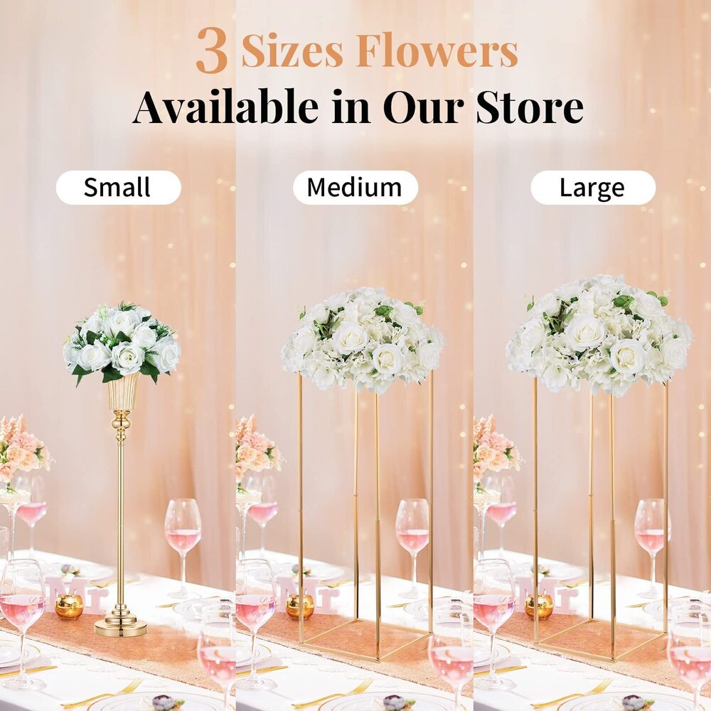 1570 Flower Ball Arrangement Bouquet - 2 Pcs 15.7 inch Diameter White - Picture 7 of 8